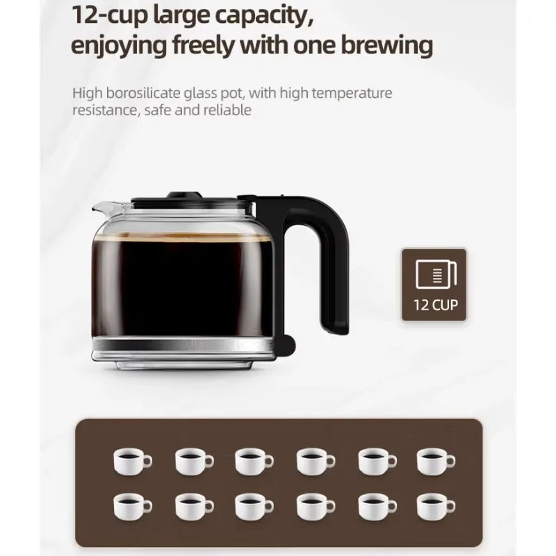 oo-1.5L Programmable Auto Smart Electric Drip Espresso Coffee Maker Machine