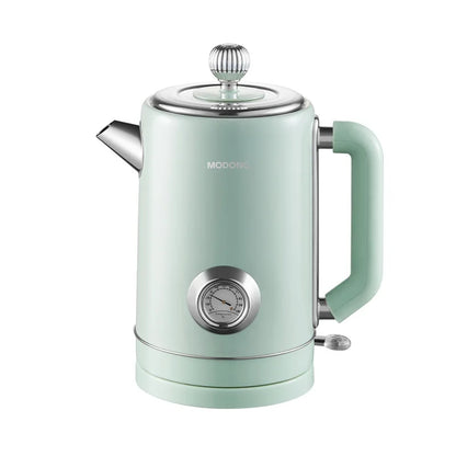 1500W Vintage Electric Kettle 304 stainless steel Fast Heating Water Boiler With Thermometer Home Water Boiling Cooking Pot 1.8L