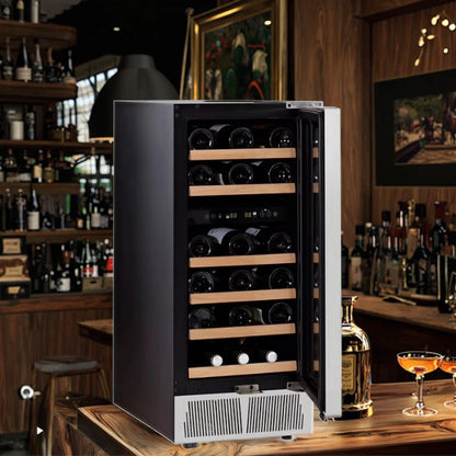 85L 28 Bottles Dual Zone Stainless Steel Freestanding Fridge 1 Year Warranty for Restaurant Hotel Household Use Wine Coolers