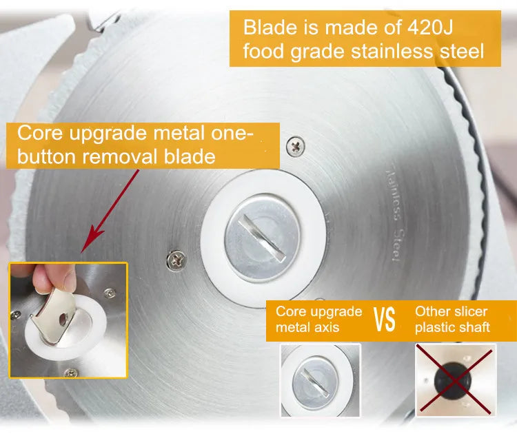 220V Electric Meat Slicer, Commercial Mutton Beef Lamb Cutter, Automatic Vegetable & Bread Slicing Machine, Stainless Steel Food
