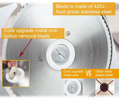 220V Electric Meat Slicer, Commercial Mutton Beef Lamb Cutter, Automatic Vegetable & Bread Slicing Machine, Stainless Steel Food