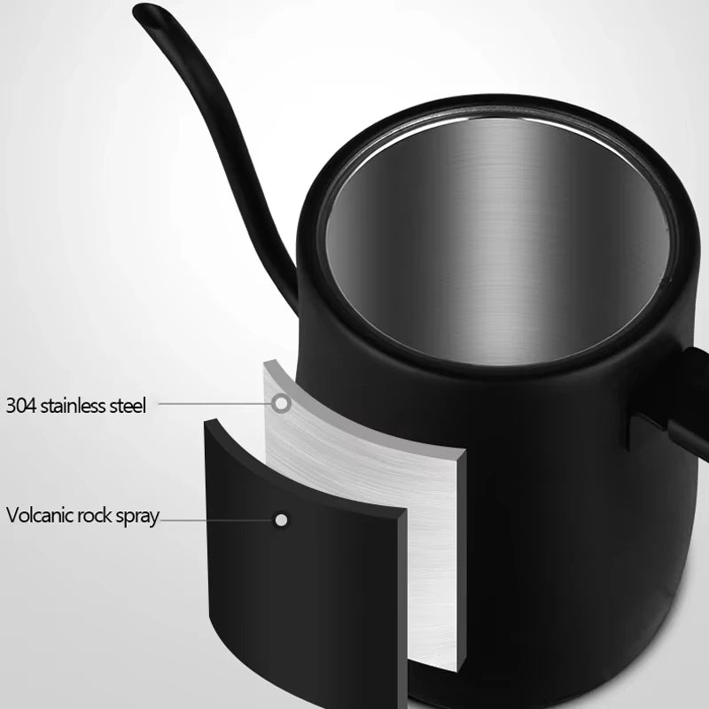 800ml Gooseneck Electric Kettle Hand Brew Coffee Pot Thermo Pot 304 Stainless Steel Teapot Smart Temperature-Control Water Jug