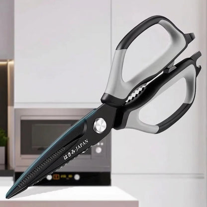 Multifunctional Non-slip Kitchen Scissors, Heavy-duty Bone Cutting Shears with Fish Scale Scraper, Baby Food Scissors C2612