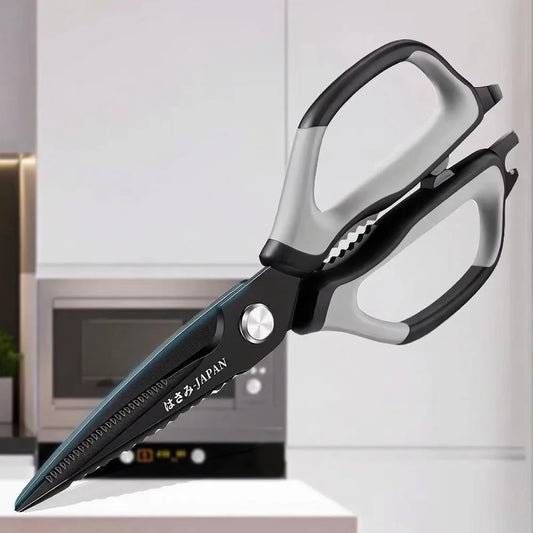 Multifunctional Non-slip Kitchen Scissors, Heavy-duty Bone Cutting Shears with Fish Scale Scraper, Baby Food Scissors C2612