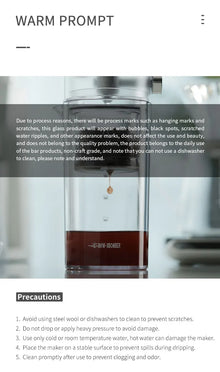 MHW-3BOMBER Iced Coffee Maker 400ml Cold Brewer Portable Cold Brewing Coffee Kettle Glass Coffee Pitcher Summer Camping Tools