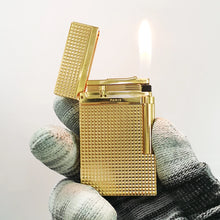 JT.Dunant Lighter Ding Sound Brass Metal Refillable Butane Cigar Cigarette Lighters Fuel Men Smoking Accessory