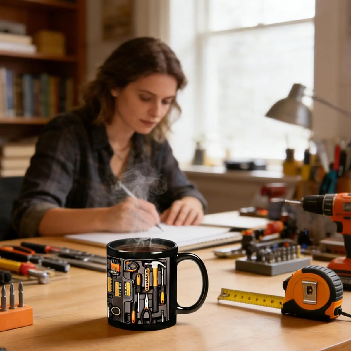 Mechanic Toolbox Mug 11 oz Ceramic Coffee Cup with C Shaped Handle Gift for Dad Husband Birthday Anniversary Workshop Garage