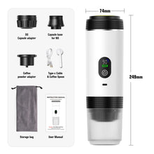 DENOKIN 3-in-1 Capsule Coffee Maker With Digital Display Portable Espresso Coffee Machine for Car & Home Camping Coffee Maker