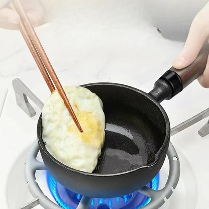 Nonstick Mini Sauce Pan Small Soup Pot Milk Pan Wooden Handle Hot Oil Pan Butter Melting Pot Cooking Saucepan with Pour Spout