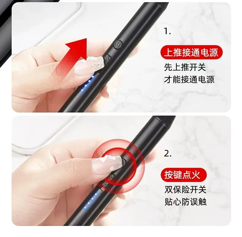Kitchen USB Electric Arc Lighter Rechargeable Windproof BBQ Flameless Plasma Candle Long Lighters Hose Gas Stove Ignition Gun