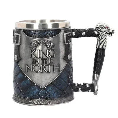 3D Beer Mugs Coffee Cups Gothic Goblet Iron Tankard Stainless Steel Resin Wine Glass Mug 600ML Skull Father's Day Gift 1 pcs