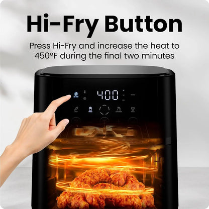 4 QT Compact Air Fryer with Hi-Fry Technology, Touchscreen & 4 Presets, Nonstick Basket, Dishwasher Safe