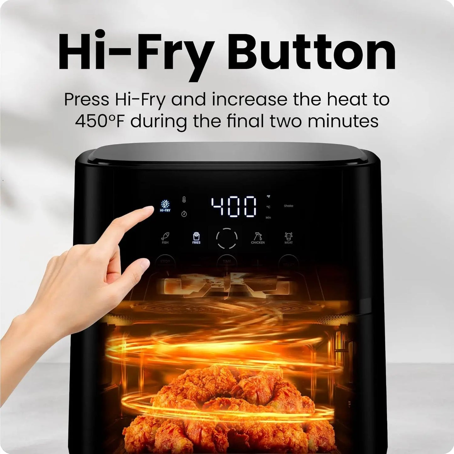 4 QT Compact Air Fryer with Hi-Fry Technology, Touchscreen & 4 Presets, Nonstick Basket, Dishwasher Safe