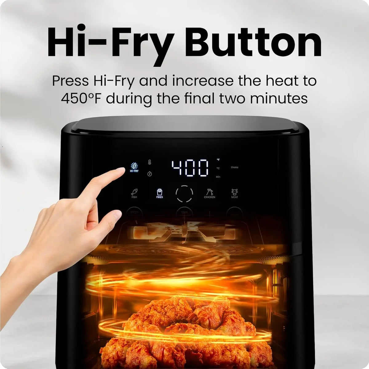 4 QT Compact Air Fryer with Hi-Fry Technology, Touchscreen & 4 Presets, Nonstick Basket, Dishwasher Safe