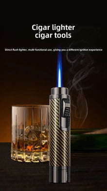 HONEST Windproof Metal Jet Flame Torch Lighter, Refillable Multi-Use for Cigar Welding Moxibustion Outdoor
