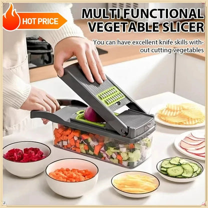 Multifunctional 5 In 1 Handheld Food Chopper Vegetable Slicer Dicer Grater Portable Kitchen Veggie Cutting Prep Tool