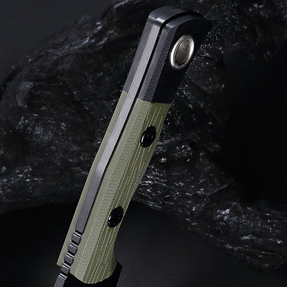 1 piece, 7RC13 high carbon stainless steel professional kitchen and outdoor dual-use knife, G10 handle K-type scabbard