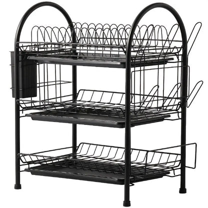Dish Drying Rack Kitchen Adjustable Stainless Steel 2 Tier Plates Organizer Dish Bowl Drainer Storage Rack Kitchen Utensils