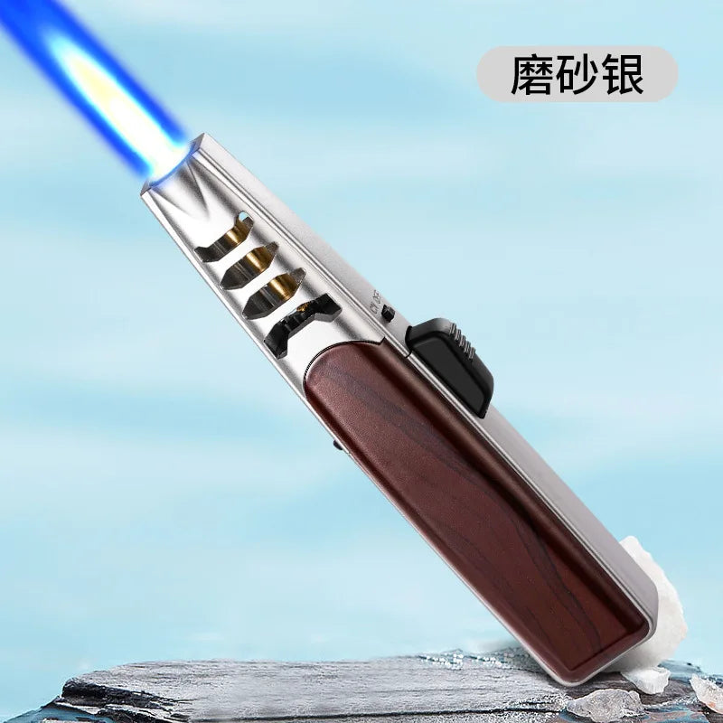 1300° High Power Welding Gun Windproof Turbine Butane Gas Lighter Safety Lock Switch Outdoor BBQ Kitchen Cigar Lighters Smoking