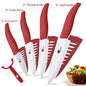 Ceramic Knives Set Kitchen knives 3 4 5 6 inch Chef knife +peeler with holder white zirconia blade Multi-color Handle