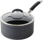 3 Qt Nonstick Saucepan with Lid, Oven Safe to 400°F, Dishwasher Safe, Black