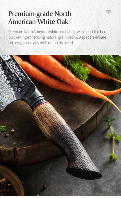 XINZUO Eight-piece Kitchen Knife Set 67 Layers Damascus Super Steel Hardness 60±2HRC Ideal For Home Kitchen Vegetable Prep