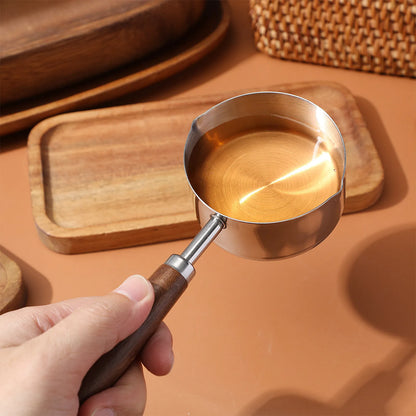 Small Sauce Pan Stainless Steel Oil Boil Container with Handle Ergonomic Pour Spout Cooking Pot Kitchen Saucepan Reusable