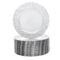 100 Pcs Silver Round Charger Plates Set, Reusable Serving Plates Disposable Platters for Wedding Party Banquets Picnics
