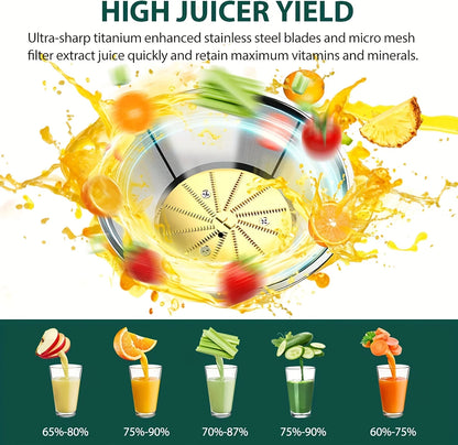 Multi-Function Juicer, Juice Blender, Mixer, Food Processor, 3-Inch Wide-Mouth Juicer Extractor for Vegetables And Fruits, 3-Speed Settings, Easy to Clean, Detachable, High Juice Yield, Fast Juicing, Quick Juice Extraction fo