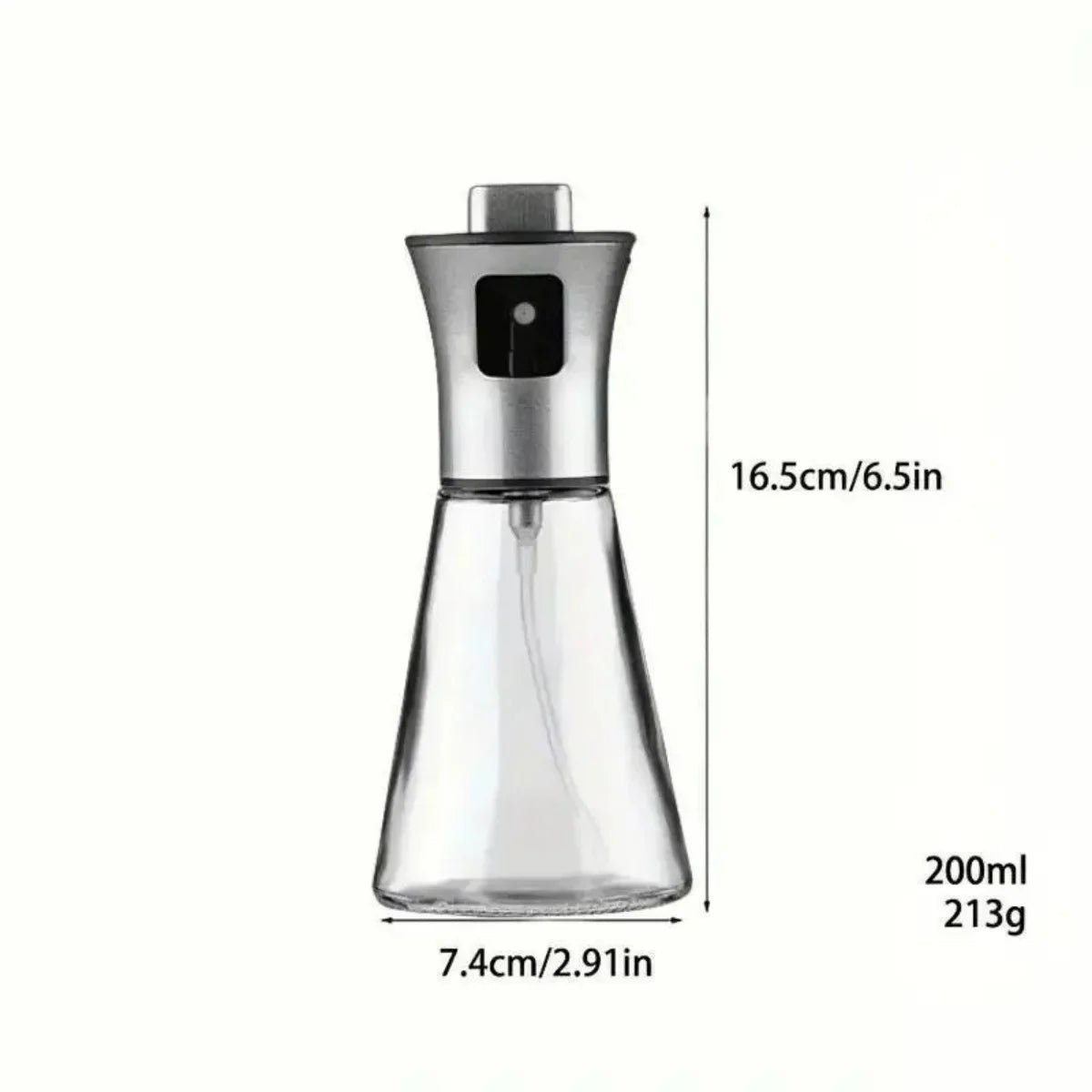 Stainless Steel Glass Olive Oil Sprayer, Leak-Proof PVC-Free Misting Dispenser for Cooking, BBQ, Salad, Kitchen Use