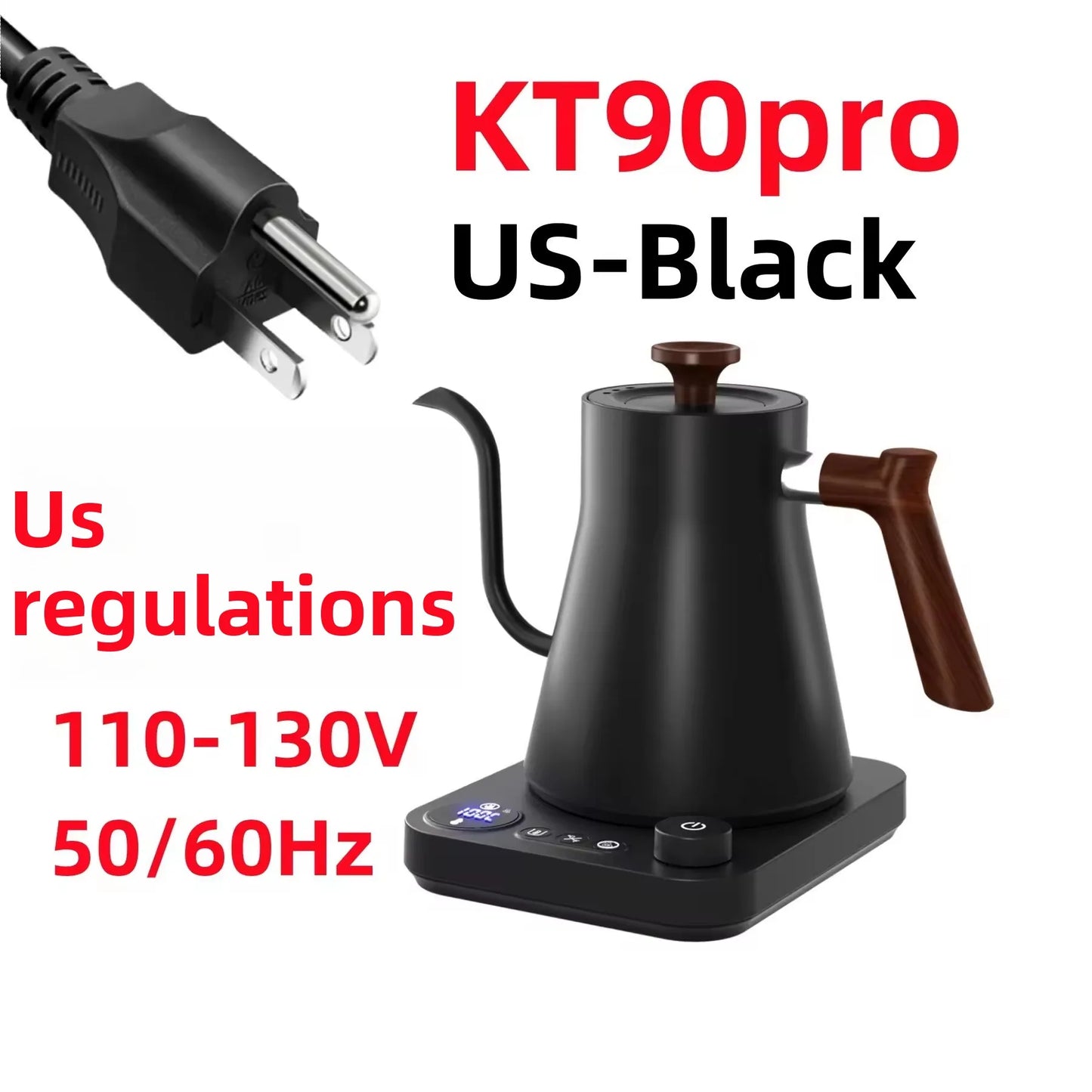 1200W/0.9L Gooseneck Electric Kettle LCD Display Pour Over Kettle for Coffee Tea,Intelligent Temperature Control,Quick Heating