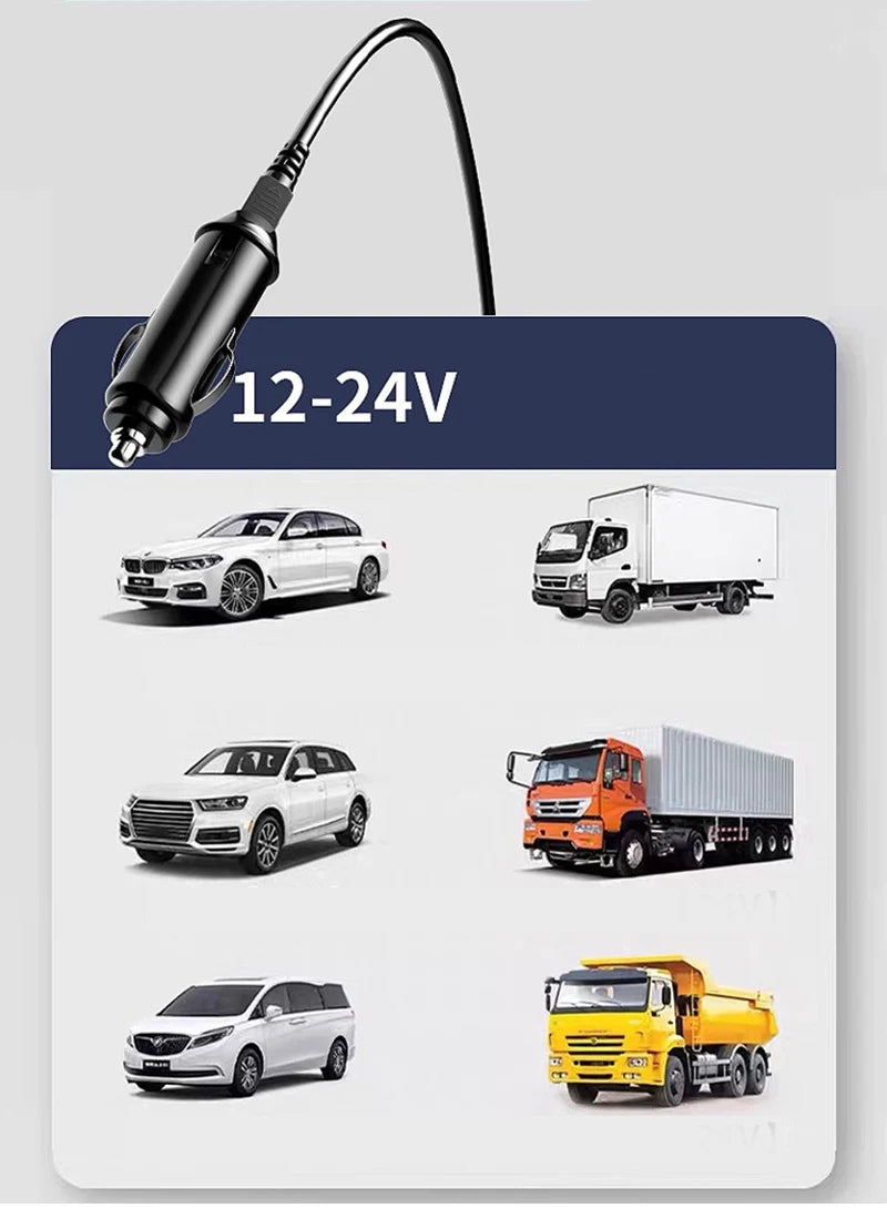 LED Digital Display Electric Heating Bottle Boil Water Mini Heated Kettle Car 12V 24V Travel 4 Gear Thermostatic Keep Warm Cup