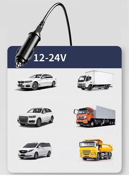 LED Digital Display Electric Heating Bottle Boil Water Mini Heated Kettle Car 12V 24V Travel 4 Gear Thermostatic Keep Warm Cup