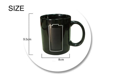 Creative Battery Magic Mug Positive Energy Color Changing Cup Ceramic Discoloration Coffee Tea Milk Mugs Novelty Gifts
