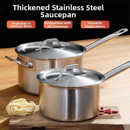 Stainless Steel Milk Pot 16 18 20 22 24cm with Lid Sauce Pan for Gas Electric Induction Stove Boiling Simmering Use