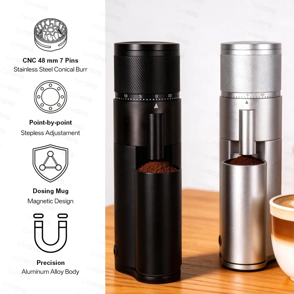 CAFOVO G248C-N Professional Espresso Grinder 48mm 7 core Single Dosing Electrical Coffee Bean Grinder Mill Machine for Barista
