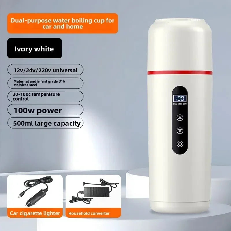 Durable Car Boiling Cup  12v24v Universal Usb Thermal Insulation Integrated Size Truck Heating Boiling Cup