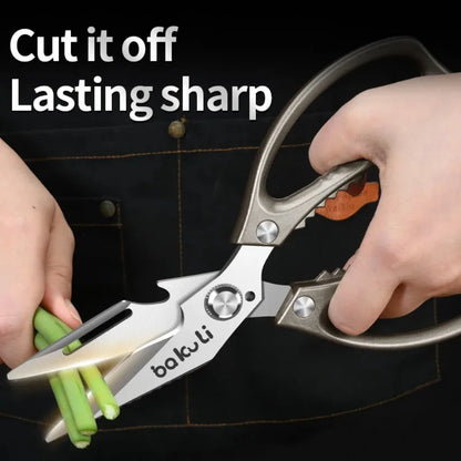 Japanese High-Carbon Steel Poultry Shears - Heavy Duty Kitchen Scissors for Chicken, Meat, Seafood & Bones