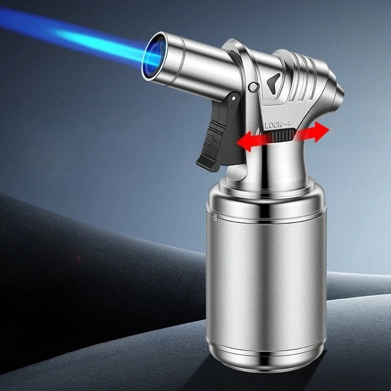 Butane Torch Gas Lighter Windproof Metal Inflatale Smoking Accessories and Outdoor Cigar Ignition Tool High Flame Flamethrower