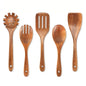 4-8pcs Wooden Cooking Spoon with Storage Bucket Durable Kitchen Utensils Set Natural Material Unbreakable Kitchen Shovel Set