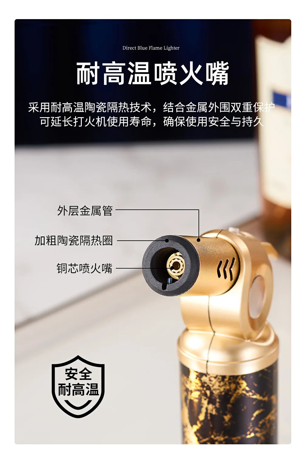 JOBON Metal Windproof Cigar Lighter Camping Kitchen BBQ Baking Tool Welding Gun Turbine Torch Lighters smoke accesoires
