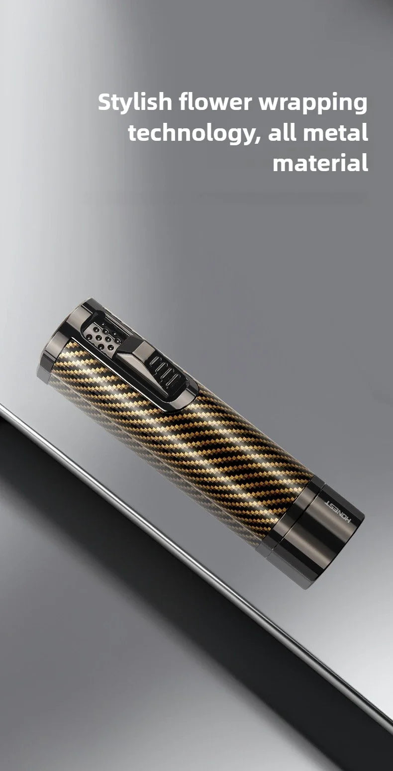 HONEST Windproof Metal Jet Flame Torch Lighter, Refillable Multi-Use for Cigar Welding Moxibustion Outdoor