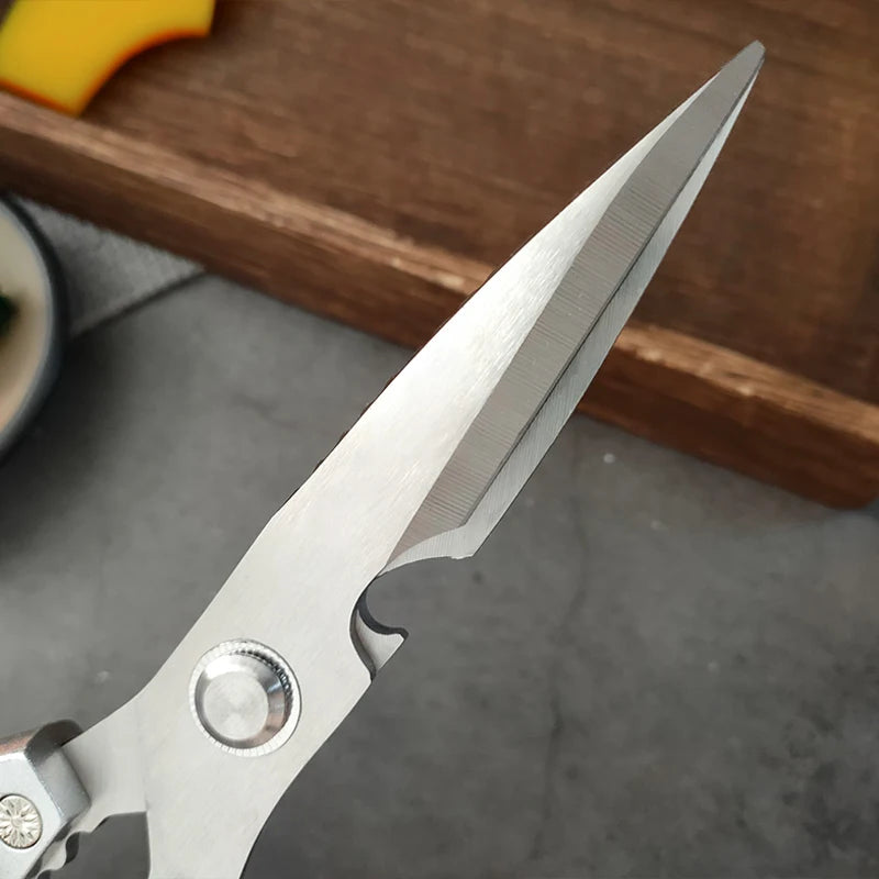 Kitchen Scissors Multi-functional Stainless Steel Aluminum Handle Household Scissors for Cutting Chicken and Fish Special Shears