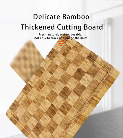 Large Bamboo Cutting Board Kitchen Chopping Block Butcher Board for Meat Fruit Vegetables Thick Chopping Board With Juice Groove