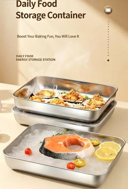 3 Pack Stackable Stainless Steel Food Containers Leakproof Clear Lid Storage Boxes Meal Prep Box for Home Camping