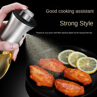 Kitchen Oil Sprayer for Cooking,6.8oz/200ml Olive Oil or Vinegar, Trigger Design,Stainless Steel Vinegar Glass Spray Bottle
