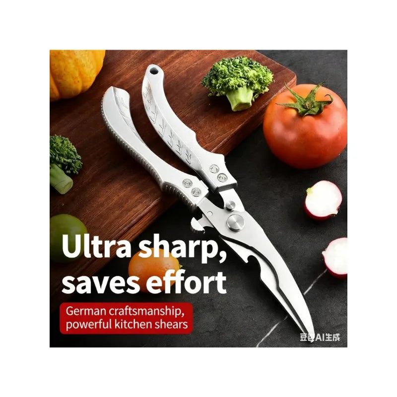 Multipurpose Strong Scissors High Stainless Steel Chicken Scissors Ultra Sharp Scissors Fish Chicken Bone Scissors Kitchen Tools