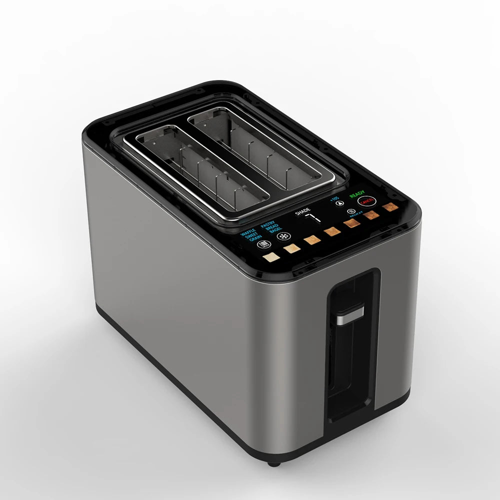 Smart Digital 2 Slice Toaster Electronic Appliances Home Bread Waffer Bun Modern Toaster Touch Color Screen