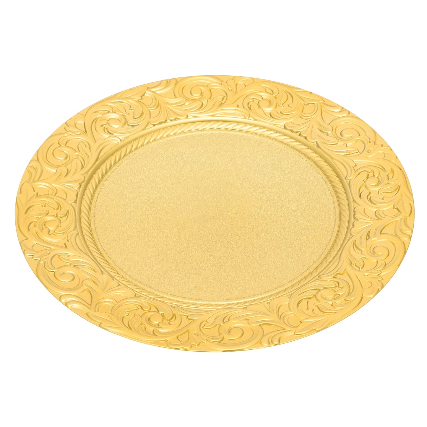 100 Pcs Silver Round Charger Plates Set, Reusable Serving Plates Disposable Platters for Wedding Party Banquets Picnics
