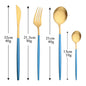 4Pcs black Gold Matte Cutlery Set Stainless Steel Dinnerware Silverware Flatware Set Home Knife Fork Spoon Picnic Tableware Set